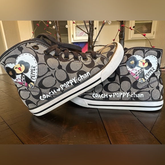 Coach Handbags - COACH POPPY CHAN PEPPER HIGH TOP SNEAKERS